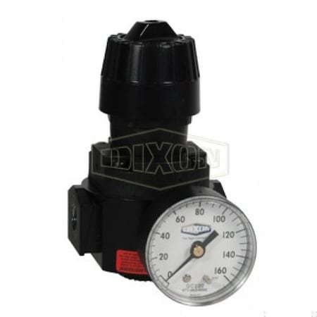 Dixon Wilkerson by Self-Relieving Standard Compact Regulator with GC230 Gauge, 0 to 125 psig Pressure R16-02RG